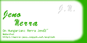 jeno merra business card